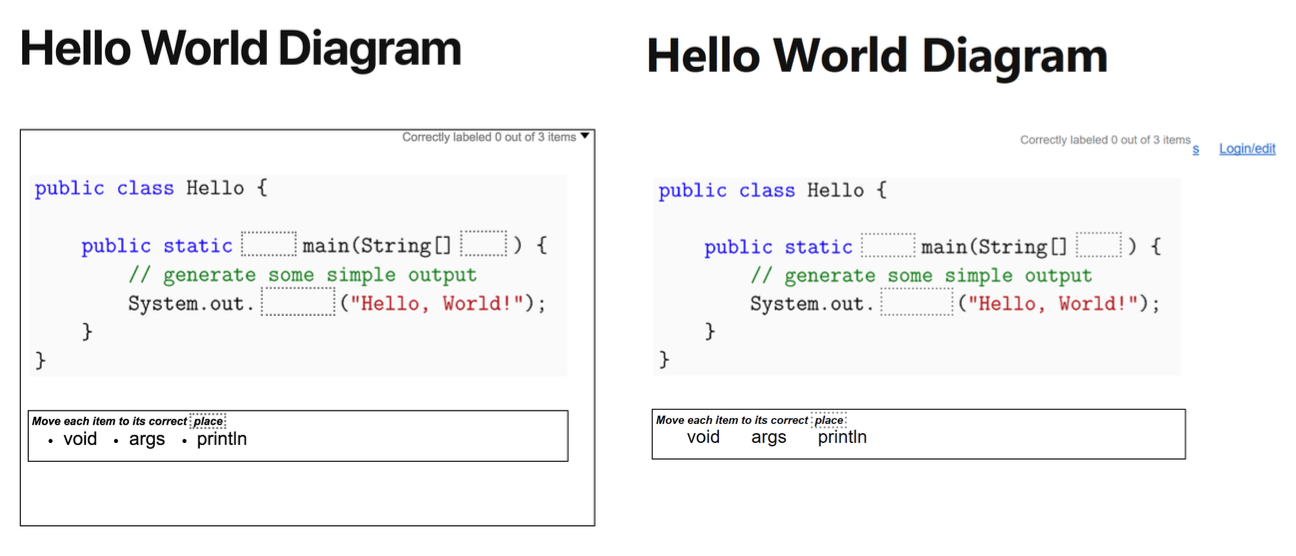 Hello-world diagram